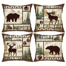 Wildlife Bears & Deer Pillow Covers by Axyaa - Sofa, Bedroom, Car Cushion Cover