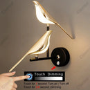 Axyaa Magpie Wall Lamp: LED 360° Rotating, Bedroom & Living Room Lighting Decoration