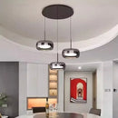 Axyaa Smoke Gray Glass Ceiling Lamp Fixtures - Modern Black 3-Light Pendant Lighting