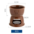 Axyaa Ceramic Chocolate Chafing Dish with Fork - Melting Mug Set