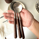 Axyaa Walnut Handle Stainless Steel Eating Spoon Set