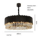 Axyaa Crystal LED Ceiling Chandeliers - Modern Black Gold Ceiling Lights