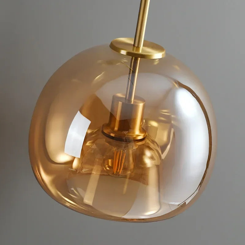 Axyaa Nordic Retro Glass Ceiling Lamp LED Pendant Chandelier for Luxe Home Decor