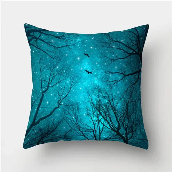 Axyaa Sky Landscape Print Polyester Pillowcase for Home Decor