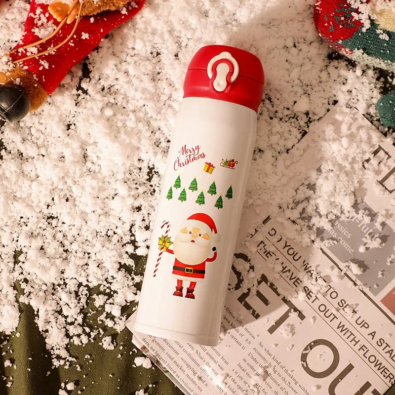 Axyaa Christmas Stainless Steel Vacuum Thermos Cup with Festive Designs for Xmas & New Year