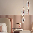 Axyaa Spiral Gold LED Pendant Chandelier Acrylic Droplight Luxury Bar Lamp