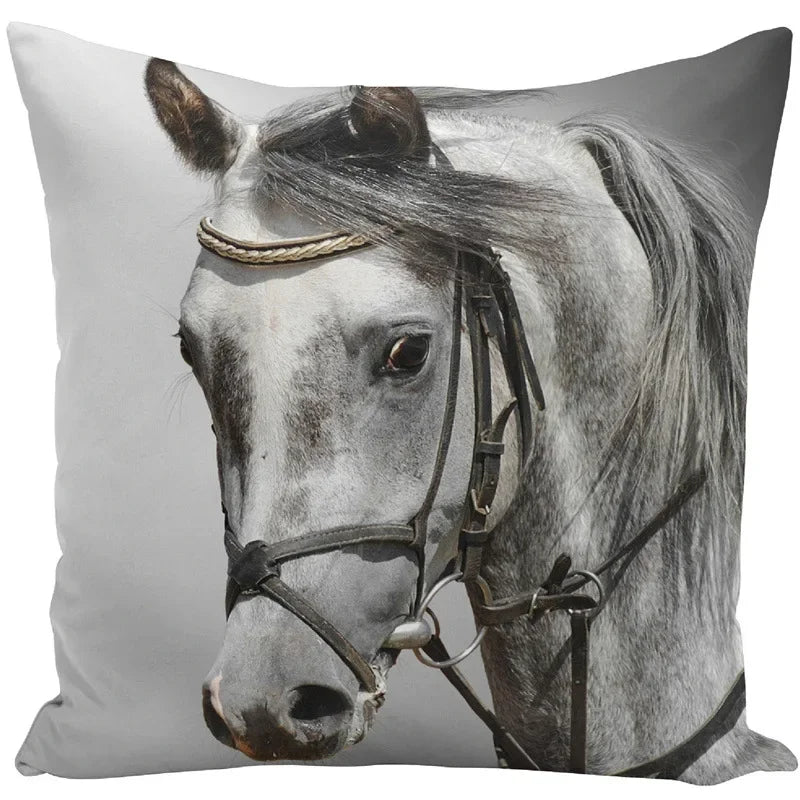 Animal Horse Printed Cushion Cover by Axyaa - Sofa Decor Pillowcase