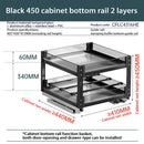Axyaa 2-Layer Seasoning Storage Pull-Out Rack - Aluminum Alloy Organizer