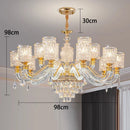 Axyaa Luxury Crystal Chandelier Pendant Light for Living & Dining Room