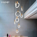 Axyaa Circular Staircase Chandelier: Luxury Nordic Living Room Pendant Light
