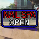 Axyaa LED Nail Salon Sign - Blue Red Flashing Neon for Beauty Spa