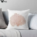 Axyaa Red Fan Coral Print Throw Pillow Cover for Anime Office and Home Decor