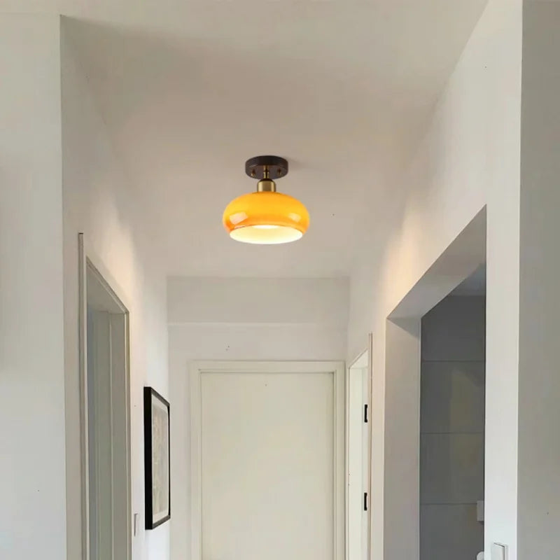 Axyaa Japanese Style LED Ceiling Lamp Iron Glass Modern Ceiling Light Home Decor