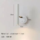 Axyaa Rotatable LED Wall Lamp Gold White Metal for Bedroom Living Room
