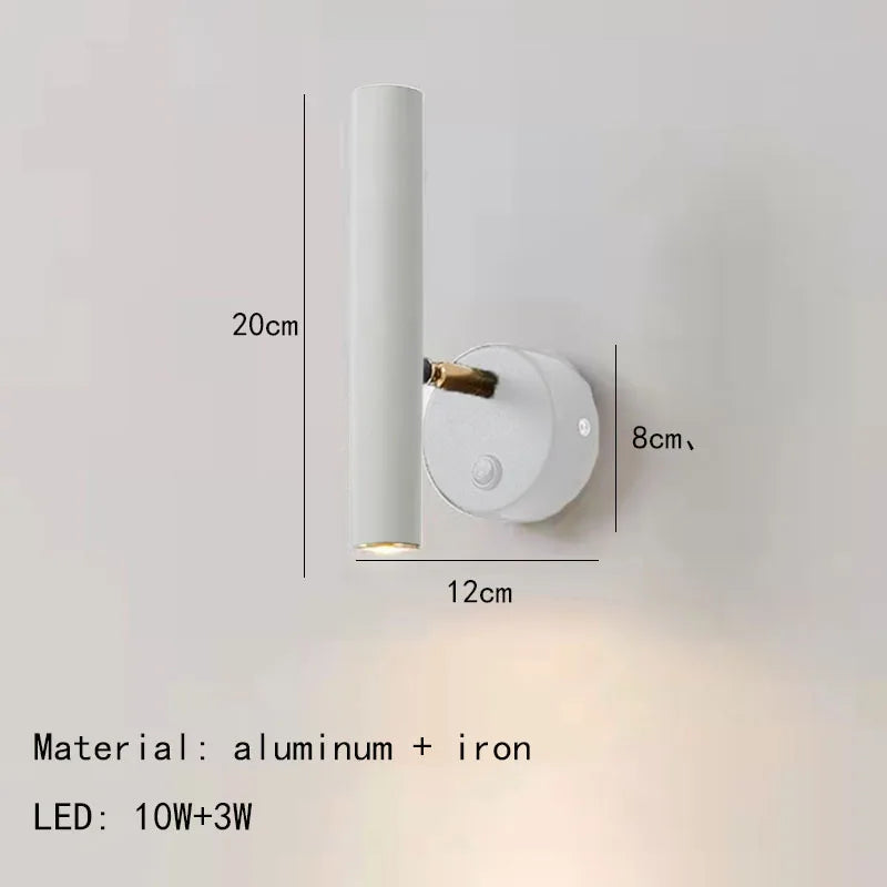 Axyaa Rotatable Gold White LED Wall Lamp for Warm Bedroom Lighting