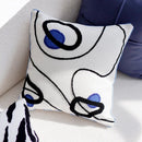 Axyaa Blue Jacquard Embroidery Throw Pillow Cover Cojines 45X45 - Decorative Living Room Cushion Covers