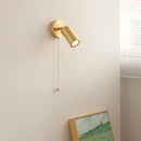 Axyaa Bathroom LED Wall Light Fixture in Japan Style Gold Copper Wood