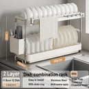 Stainless Steel Over Sink Drying Rack by Axyaa for Kitchen Countertop Draining and Storage