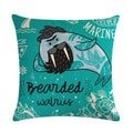 Axyaa Sea Lion Linen Pillowcase for Sofa Bedroom Children's Room Decor 45cm*45cm