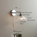 Axyaa Clear Glass Silver LED Wall Sconce, Adjustable Arm, Switch, E26 E27 Socket