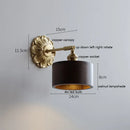 Axyaa LED Wall Sconce Light Switch Walnut Ash Wood Copper Arm Bedroom Living Room