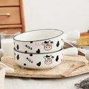 Axyaa Ceramic Noodle Bowl with Handle, Personal Tableware, Soup Plate