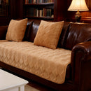 Axyaa Plush Sofa Cover: Winter Velvet L Shape Couch Protector