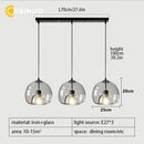 Axyaa Glass 3-Light Pendant Lamp: Luxury Adjustable Ceiling Light for Home, Dining, Bar, Kitchen