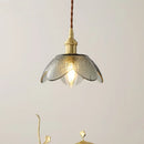Axyaa Glass Copper LED Pendant Light with Knob Switch - Nordic Style