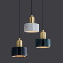 Axyaa White Marble LED Pendant Lights Gold Brass Vintage Hanging Lamp