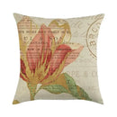 Axyaa Floral Print Linen Pillow Case for Home Decor - 45*45cm