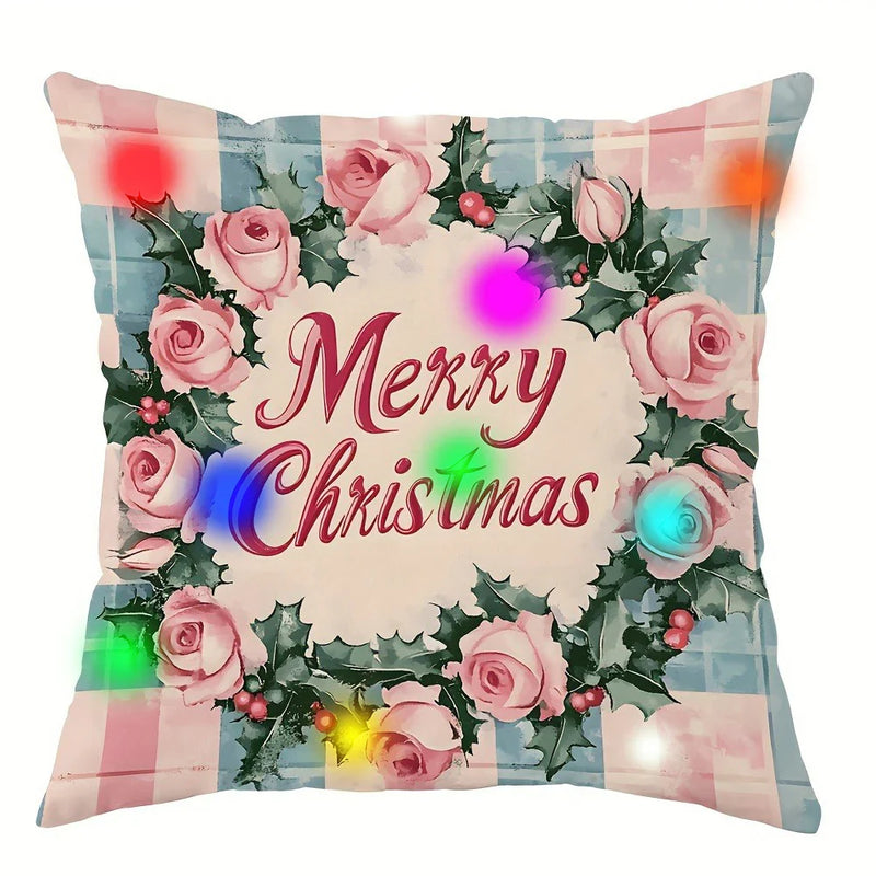 Axyaa Christmas Nutcracker Garland LED Pillowcase - Festive Home Decor