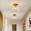 Axyaa Brass Glass LED Ceiling Light Modern Luminaria De Teto