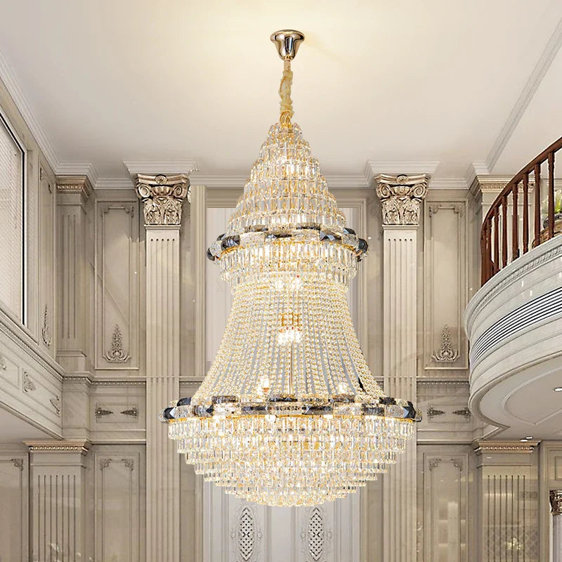 Axyaa Crystal Chandelier: Elegant European Luxury Lighting for Chic Living Spaces