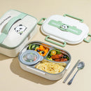 Axyaa Stainless Steel Thermal Lunch Box with Cutlery Set - 4/5 Grids, Microwave Safe