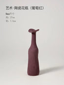 Axyaa Ceramic Vase Set: Modern Morandi Colors, Simple Artistic Design, Ideal for Living Room
