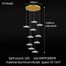 Axyaa Lotus Leaf Acrylic Chandelier for Staircase Duplex & Villa Living Room