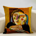 Pablo Picasso Abstract Art Cushion Cover 45x45cm Beige Linen Axyaa Brand