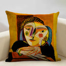 Pablo Picasso Abstract Art Cushion Cover 45x45cm Beige Linen Axyaa Brand