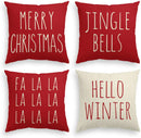 Axyaa Red Christmas Pillows - Soft Cushion Covers for Home Decor