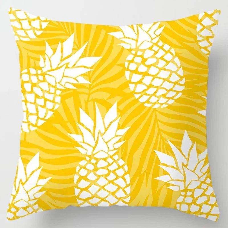 Axyaa Yellow Flower Pillowcase for Home Sofa Lumbar Cushion