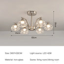 Axyaa Vintage Glass Chandelier: Retro Luxury Pendant Lighting for Living Dining Room