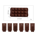 Axyaa 15-Hole Silicone Chocolate Mold: Creative Jelly Candy Cake Ice Grid Baking Mould