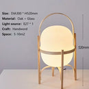 Axyaa Nordic Zen Wood Glass LED Desk Lamp - Modern Bedside Table Light