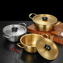 Axyaa Stainless Steel Ramen Pot with Lid - Non-Stick Saucepan for Induction Cooker