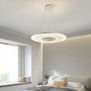 Axyaa Modern White Fabric Pendant Chandelier with LED Lights