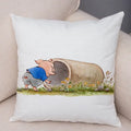 Axyaa Cartoon Pig Cushion Cover 45x45cm Super Soft Short Plush Pillowcase