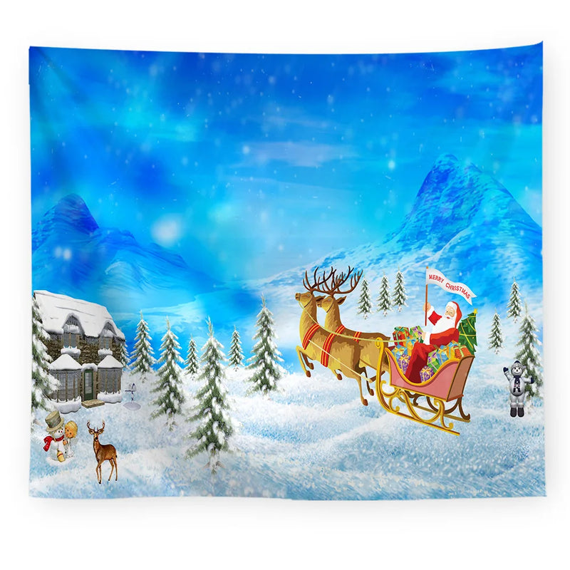 Axyaa Snowy Forest Tapestry Tree Wall Hanging for Home Decor
