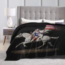 Axyaa Cowboy Carter Act II Flannel Blanket - Plush Quilt for Home