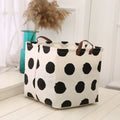 Axyaa Cartoon Print Laundry Basket: Large Capacity Cotton Linen Toy Hamper & Organizer